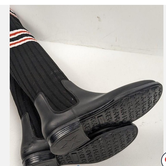 Givenchy Knit Fabric and Rubber Storm Rain Boots Womens - Picture 8 of 11